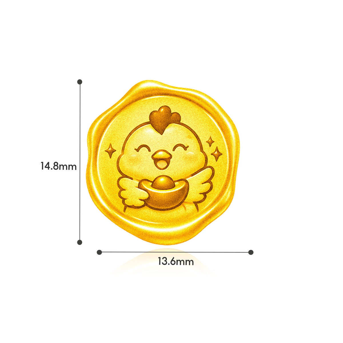 TAKA Jewellery 999 Pure Gold Chinese Zodiac Collection Display Pieces - Wax Seal Shape