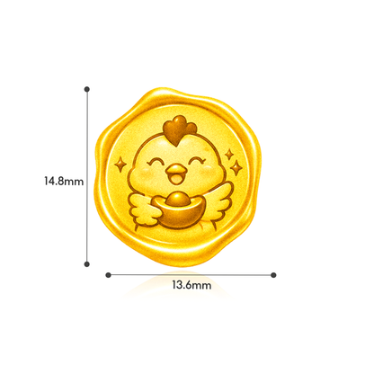 TAKA Jewellery 999 Pure Gold Chinese Zodiac Collection Display Pieces - Wax Seal Shape