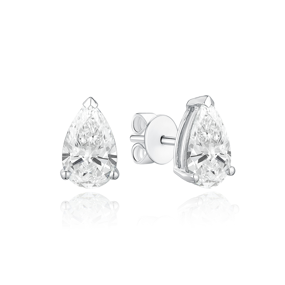 TAKA Jewellery Pear Shaped Lab Grown Diamond Earrings 10K Gold - 1.6CT TCW