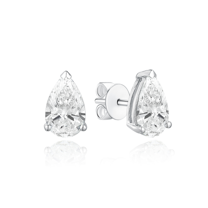 TAKA Jewellery Pear Shaped Lab Grown Diamond Earrings 10K Gold - 1.6CT TCW