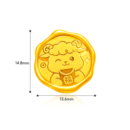 TAKA Jewellery 999 Pure Gold Chinese Zodiac Collection Display Pieces - Wax Seal Shape