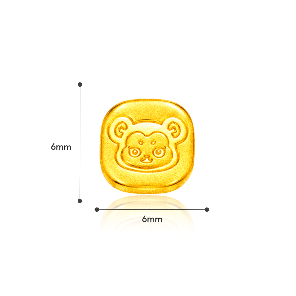TAKA Jewellery Petite Gold 999 Pure Gold Chinese Zodiac Series - Square