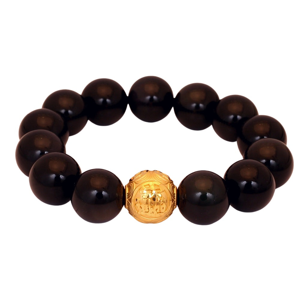 TAKA Jewellery 999 Pure Gold Ball With Beads Bracelet Fortune