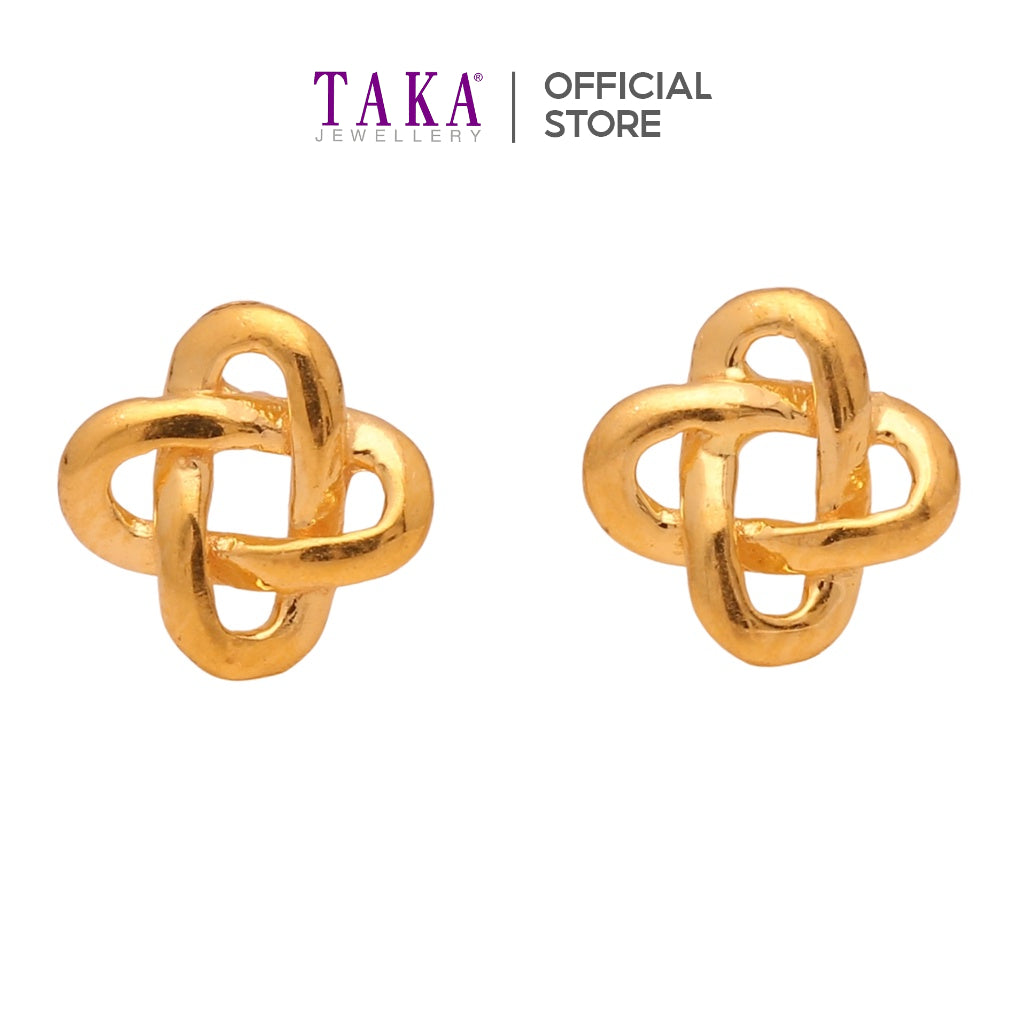 TAKA Jewellery 916 Gold Earrings Knot