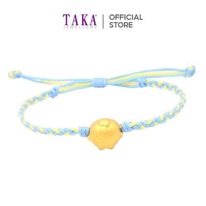 TAKA Jewellery 999 Pure Gold Charm Little Boy with Nylon Bracelet