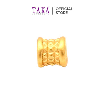 TAKA Jewellery 999 Pure Gold Charm Diamond Cut Barrel