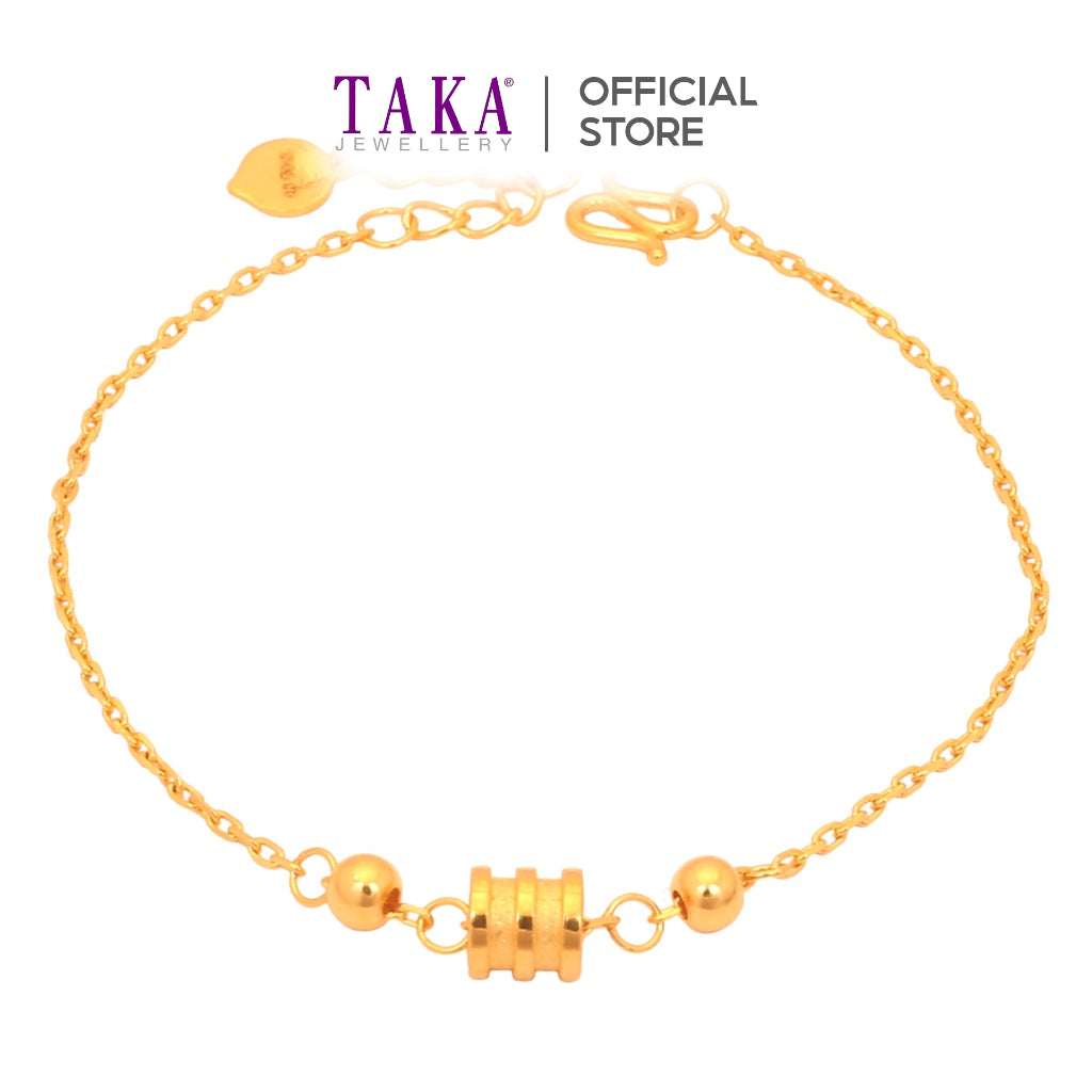 TAKA Jewellery 999 Pure Gold Bracelet Barrel