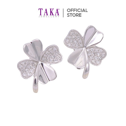 TAKA Jewellery Diamond Clover Earrings 9K