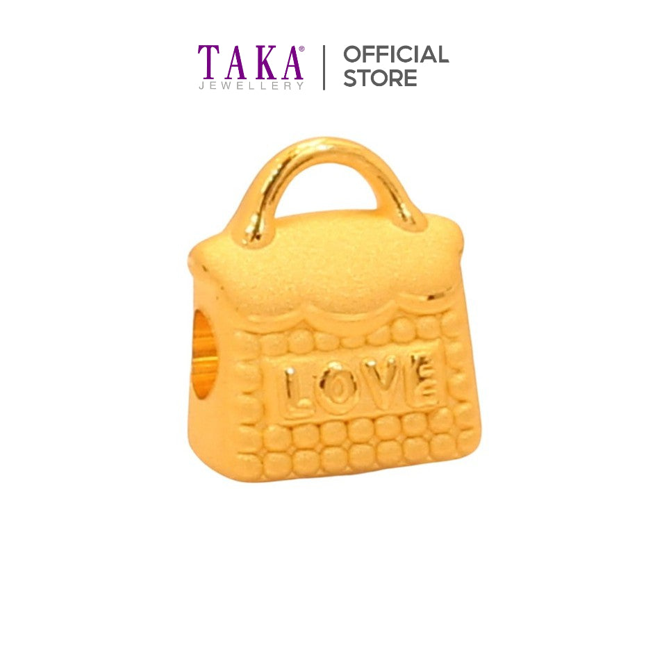 TAKA Jewellery 999 Pure Gold Charm Bag Love