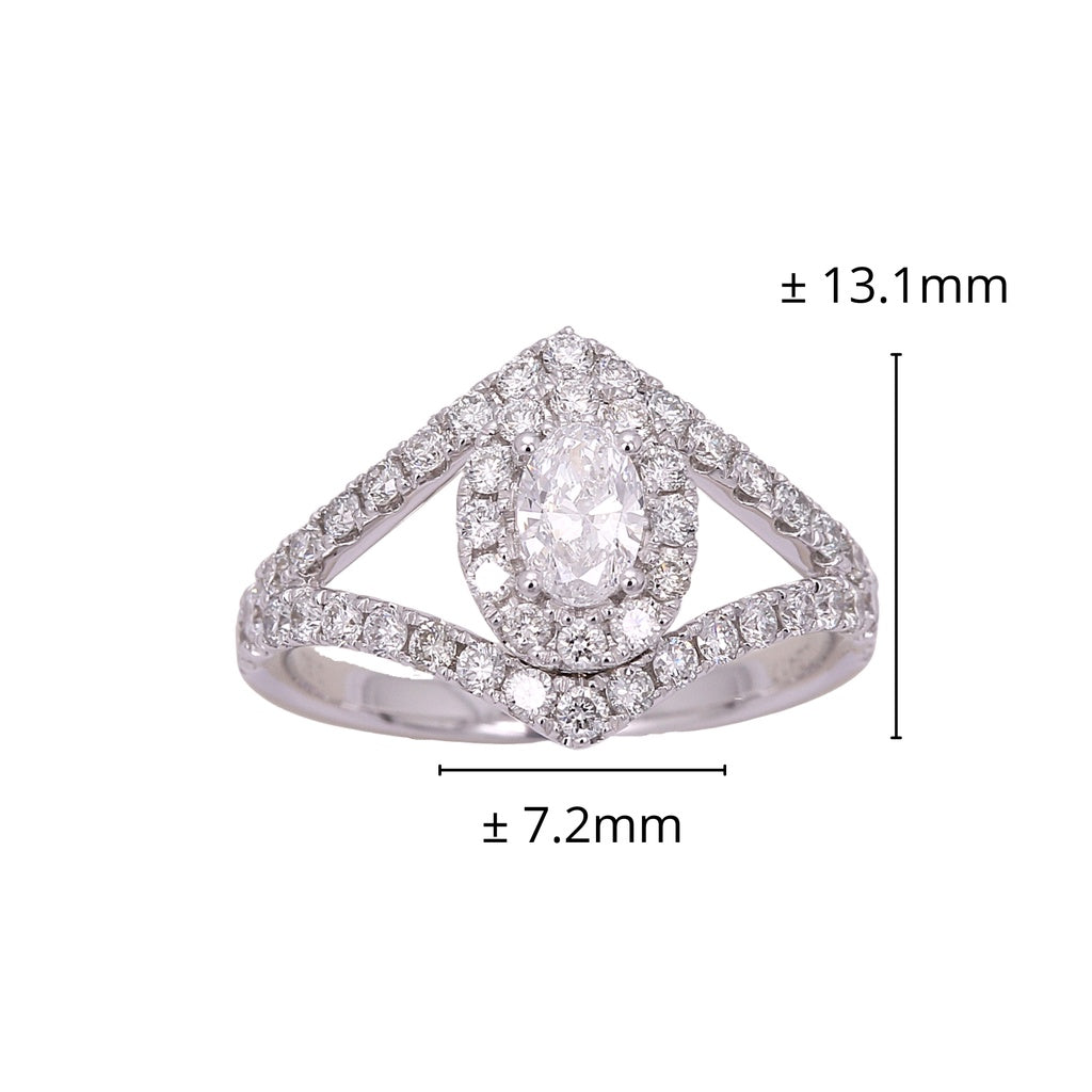 TAKA Jewellery Oval Cut Lab Grown Diamond Ring 10K
