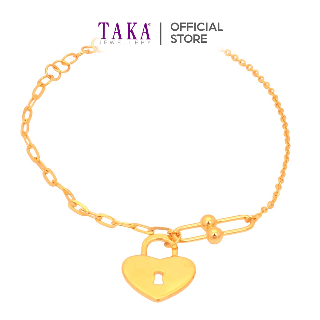 TAKA Jewellery 916 Gold Bracelet Lock