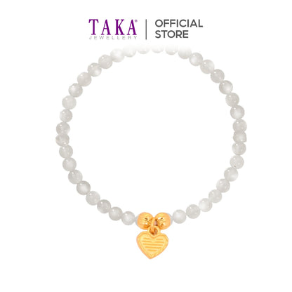TAKA Jewellery 999 Pure Heart Pendant with Beads Bracelet