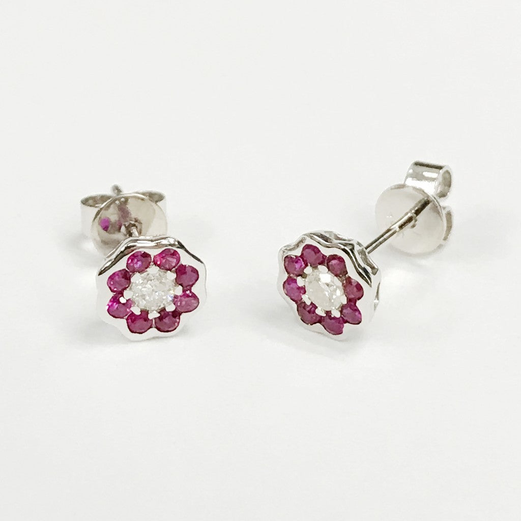TAKA Jewellery Spectra Ruby/Sapphire Diamond Earrings 18K