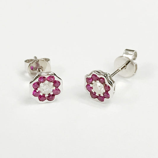 TAKA Jewellery Spectra Ruby/Sapphire Diamond Earrings 18K