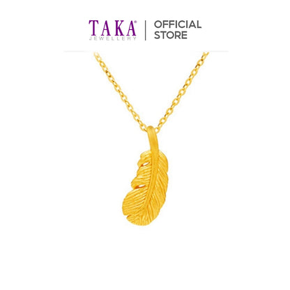 TAKA Jewellery 999 Pure Gold Mini Feather Pendant