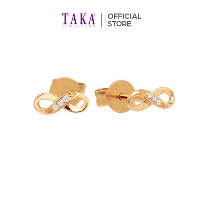 TAKA Jewellery Infinity Gold Diamond Earrings 9K