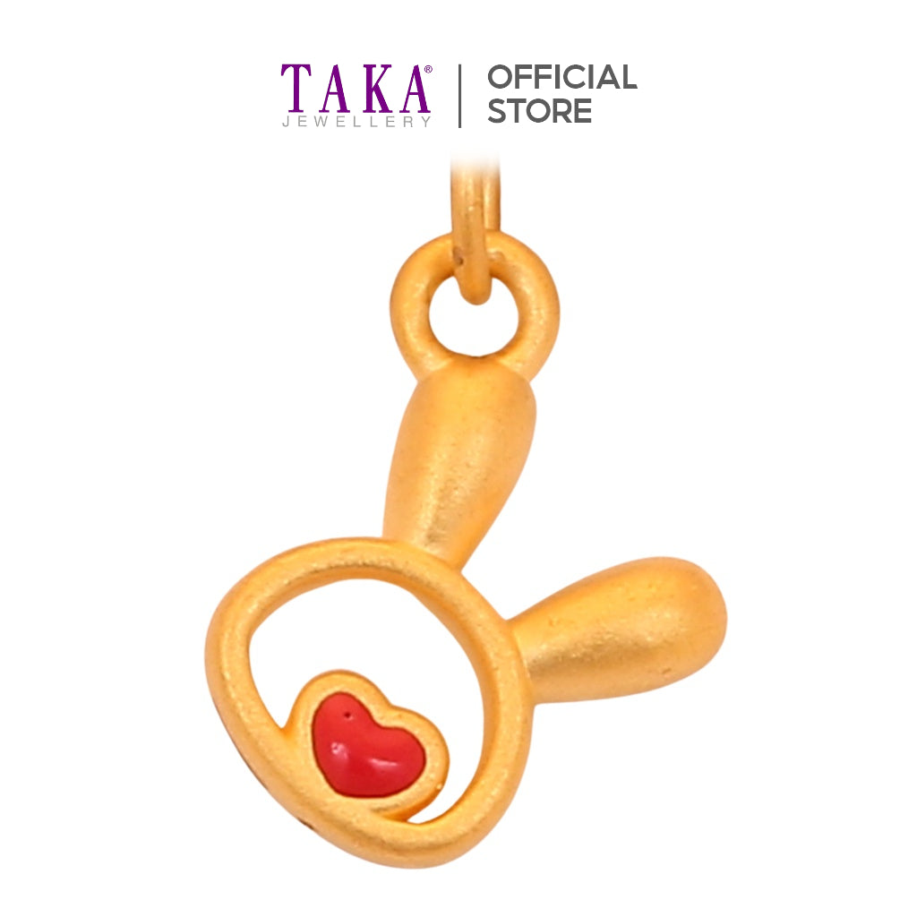 TAKA Jewellery 999 Pure Gold Pendant LOVE Rabbit