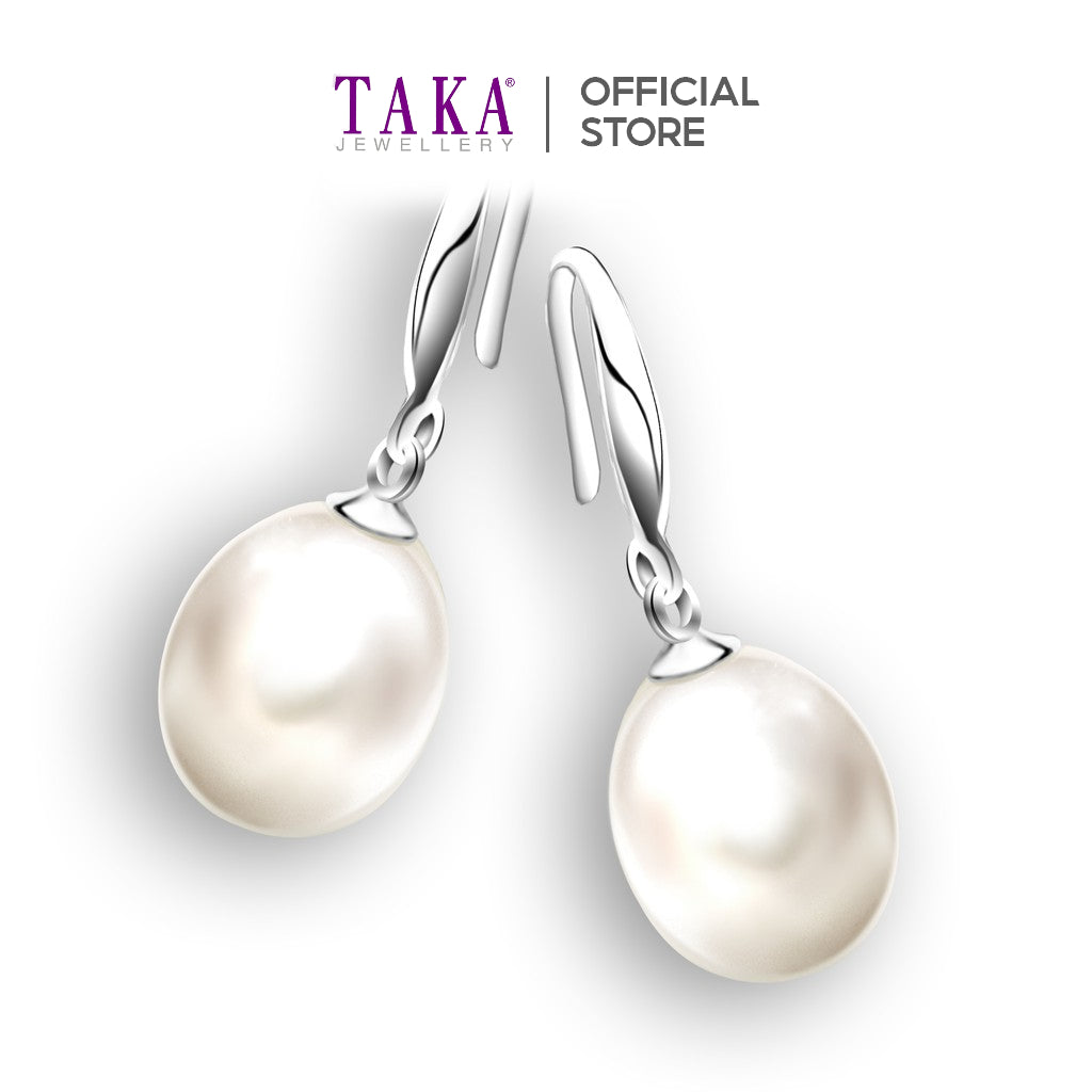 TAKA Jewellery Lustre Pearl Earrings 9K Gold