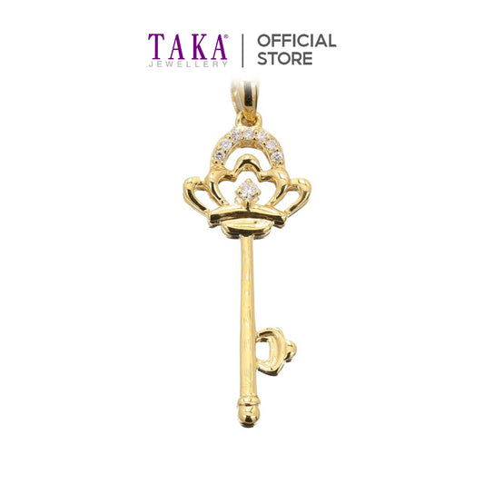 TAKA Jewellery Key Gold Diamond Pendant 9K
