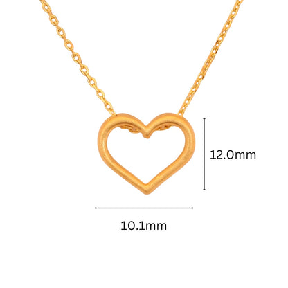 TAKA Jewellery 999 Pure Gold Pendant Heart with 9K Gold Chain