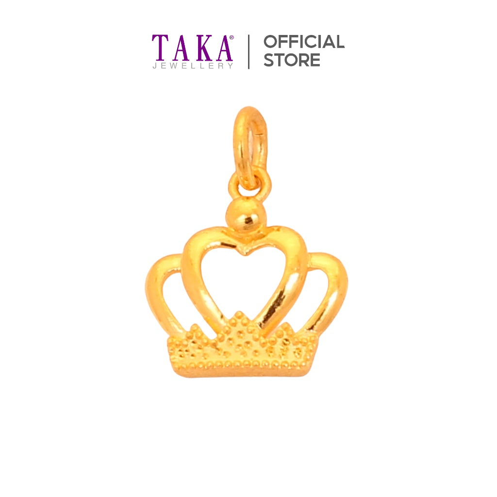 TAKA Jewellery 999 Pure Gold Pendant Crown