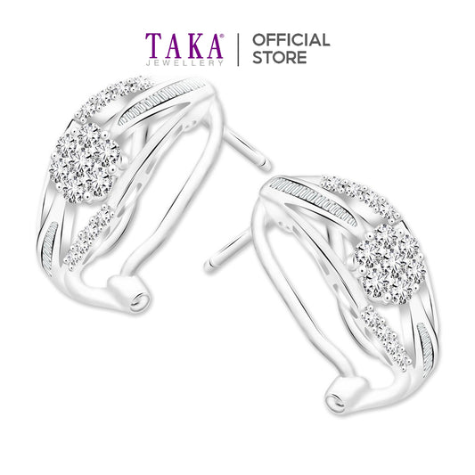 TAKA Jewellery Galaxe Gold Diamond Earrings 9K