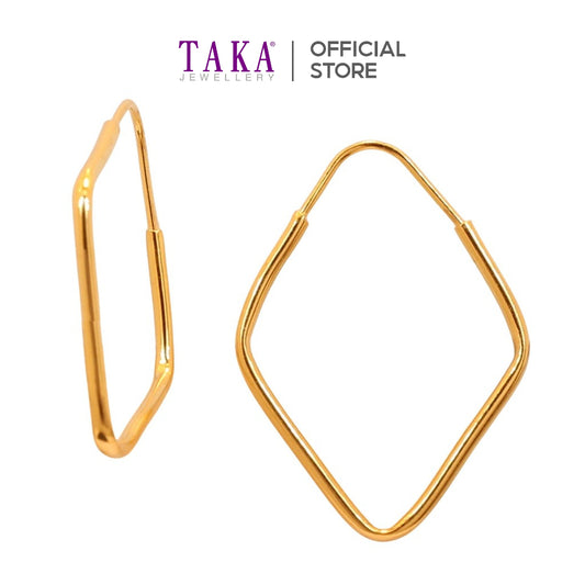 TAKA Jewellery 999 Pure Gold Hoops Earrings