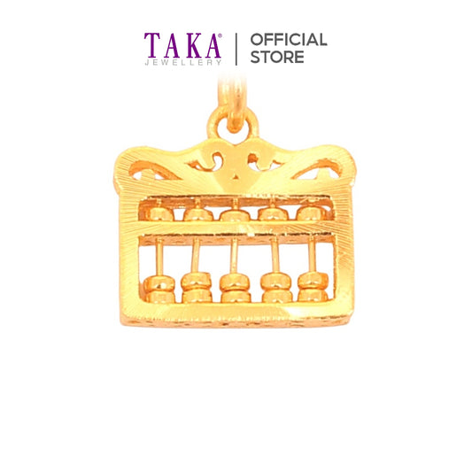 TAKA Jewellery 999 Pure Gold Pendant Abacus