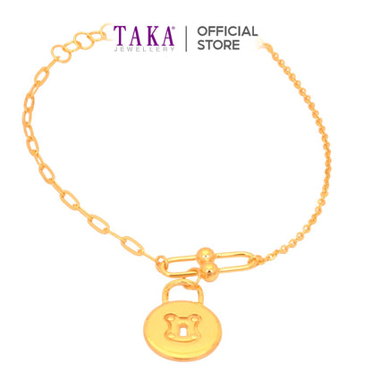 TAKA Jewellery 916 Gold Bracelet Lock Bear