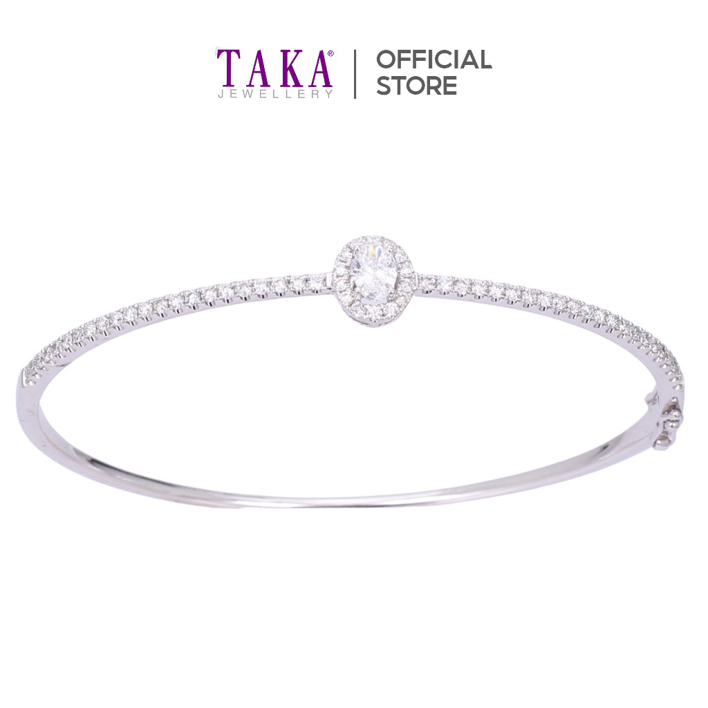 TAKA Jewellery Oval Shape Lab Grown Diamond Bangle 10K
