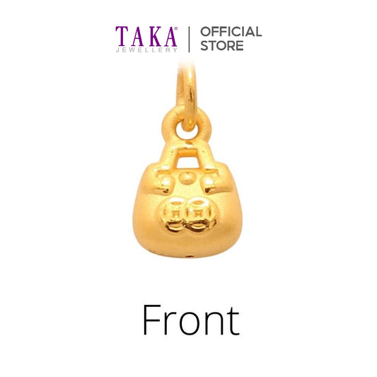 TAKA Jewellery 999 Pure Gold Pendant Handbag Coin