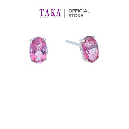 TAKA Jewellery Pink Topaz Spectra Earrings 9K