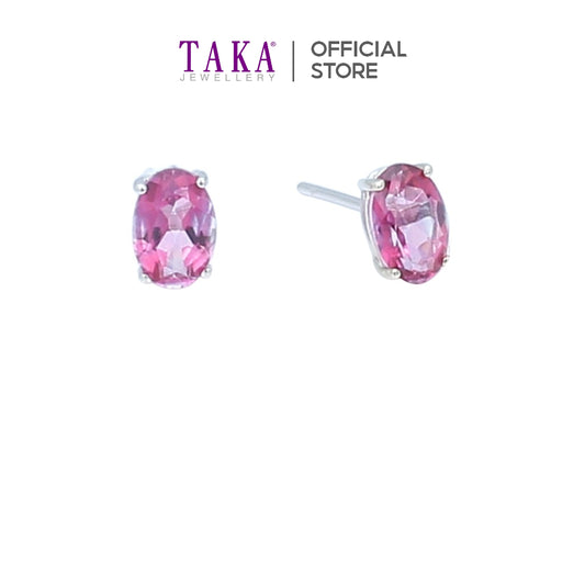 TAKA Jewellery Pink Topaz Spectra Earrings 9K