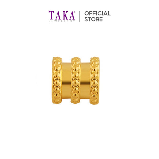 TAKA Jewellery 999 Pure Gold Charm Diamond Cut Big Barrel