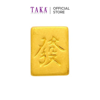 TAKA Jewellery 999 Pure Gold Charm Mahjong Tile Fa