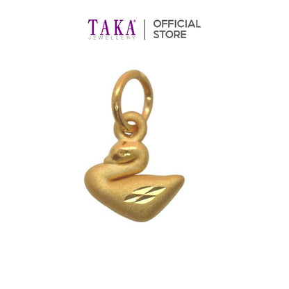 TAKA Jewellery 999 Pure Gold Pendant Swan