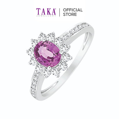 TAKA Jewellery Spectra Pink Sapphire Diamond Ring 18KW