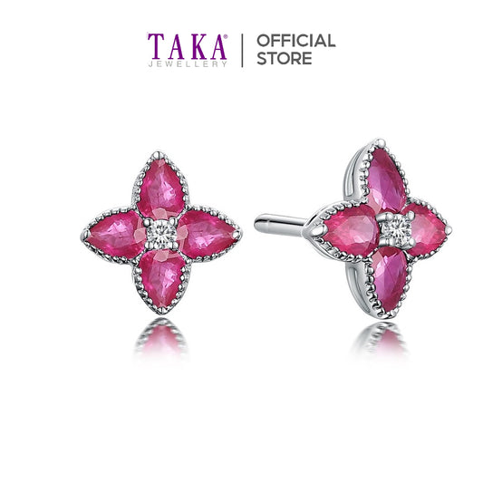 TAKA Jewellery Spectra Sapphire / Emerald /  Ruby Diamond Earrings 18K