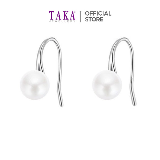 TAKA Jewellery Lustre Pearl Earrings Hook 9K
