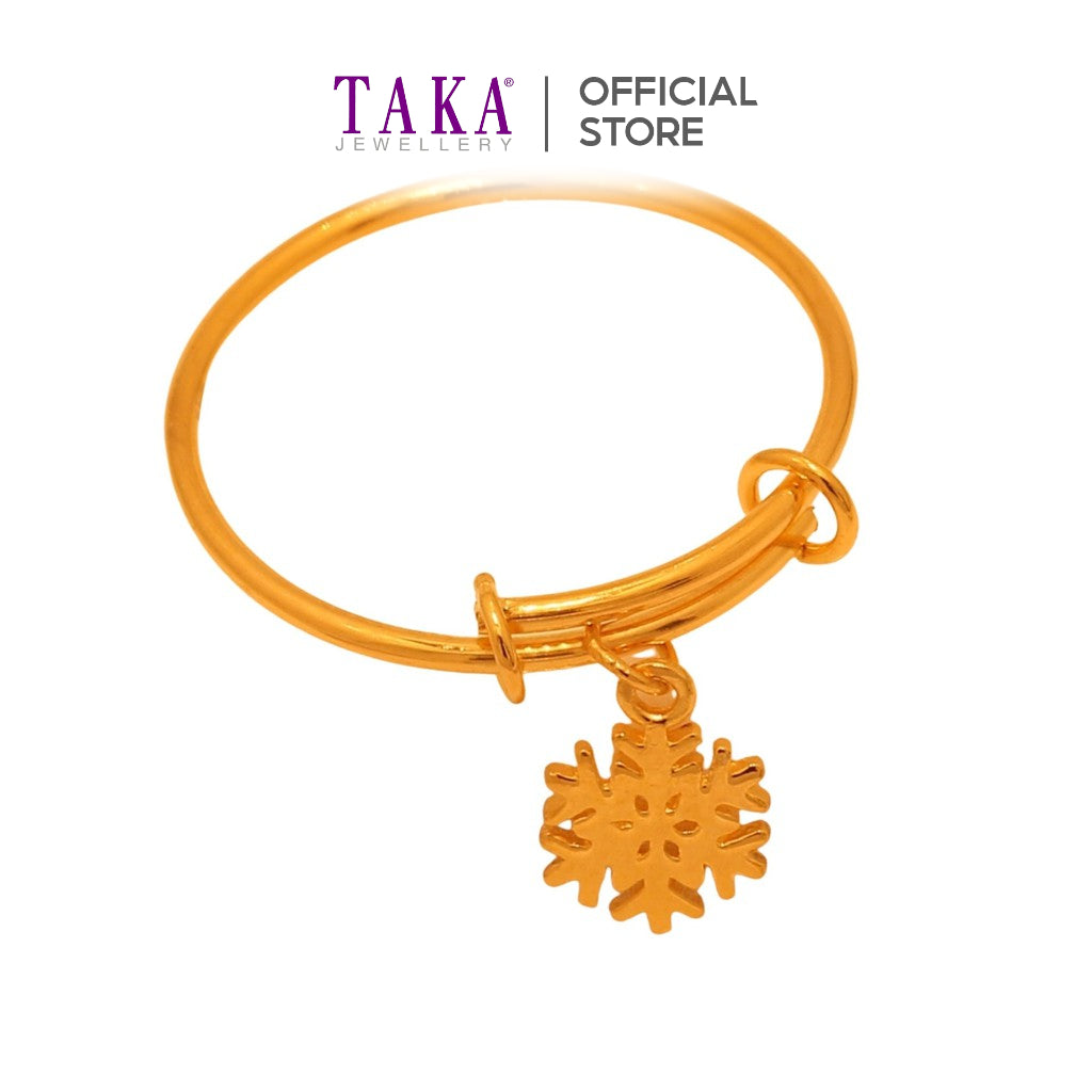 TAKA Jewellery 999 Pure Gold Ring Snow Flake