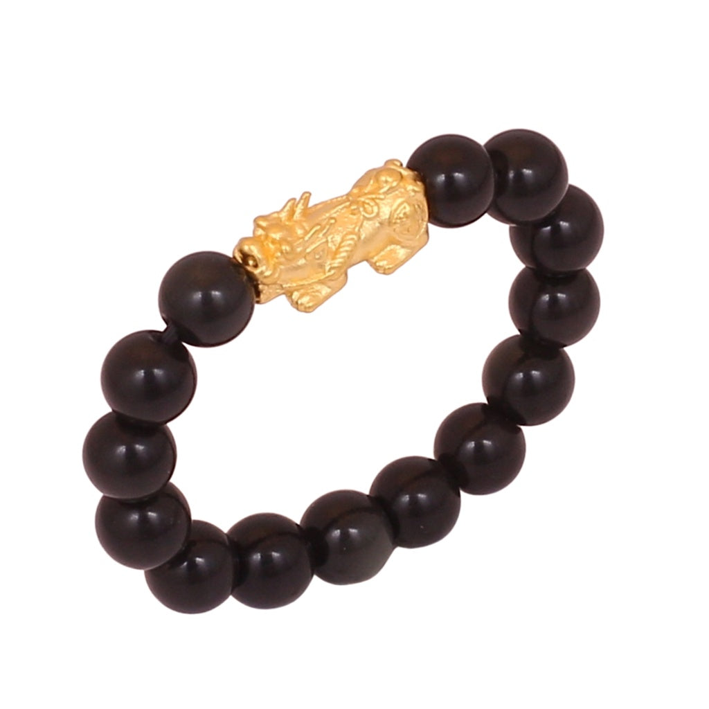 TAKA Jewellery 999 Pure Gold Mini Pixiu Beads Ring