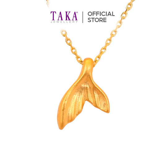 TAKA Jewellery 999 Pure Gold Pendant Mermaid Tail with 9k Chain