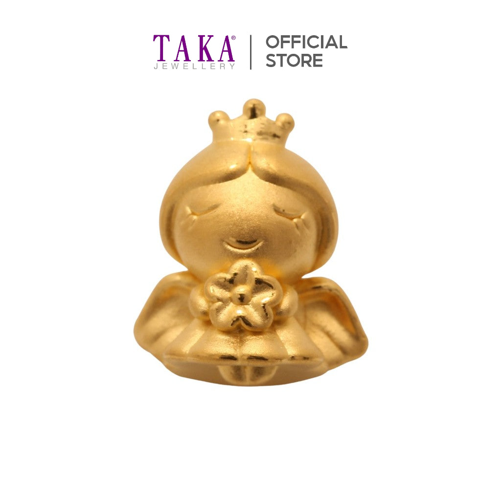 TAKA Jewellery 999 Pure Gold Charm Little Fairy with Flower