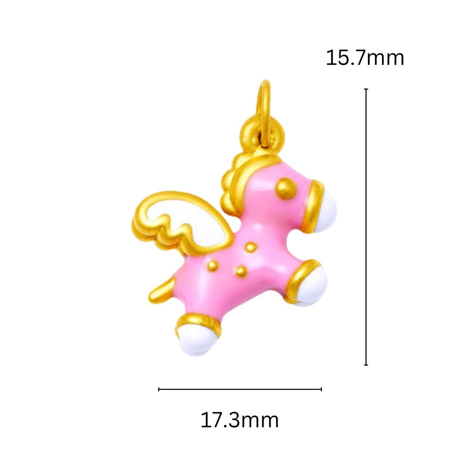 TAKA Jewellery 999 Pure Gold Pendant Flying Unicorn