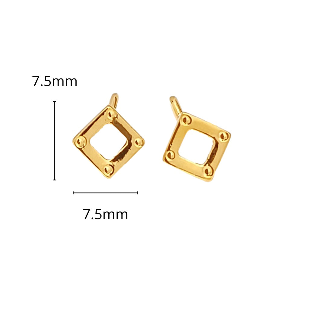 TAKA Jewellery 999 Pure Gold 5G Earrings Square