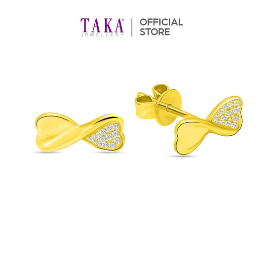 TAKA Jewellery Diamond Earrings 9K Ribbon