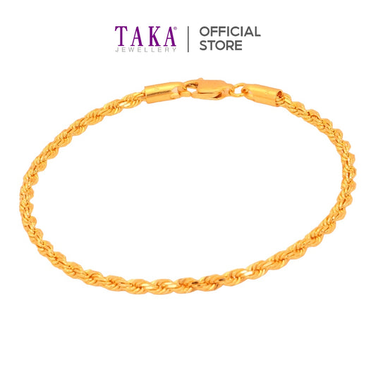 TAKA Jewellery 916 Gold Bracelet Rope