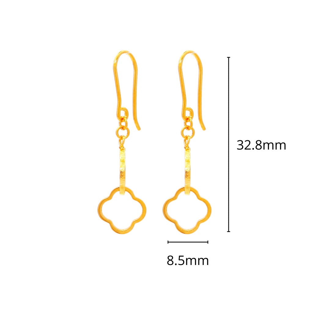 TAKA Jewellery 999 Pure Gold 5G Hook Earrings
