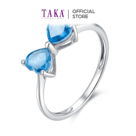 TAKA Jewellery Blue Topaz Gemstone Ring 9K