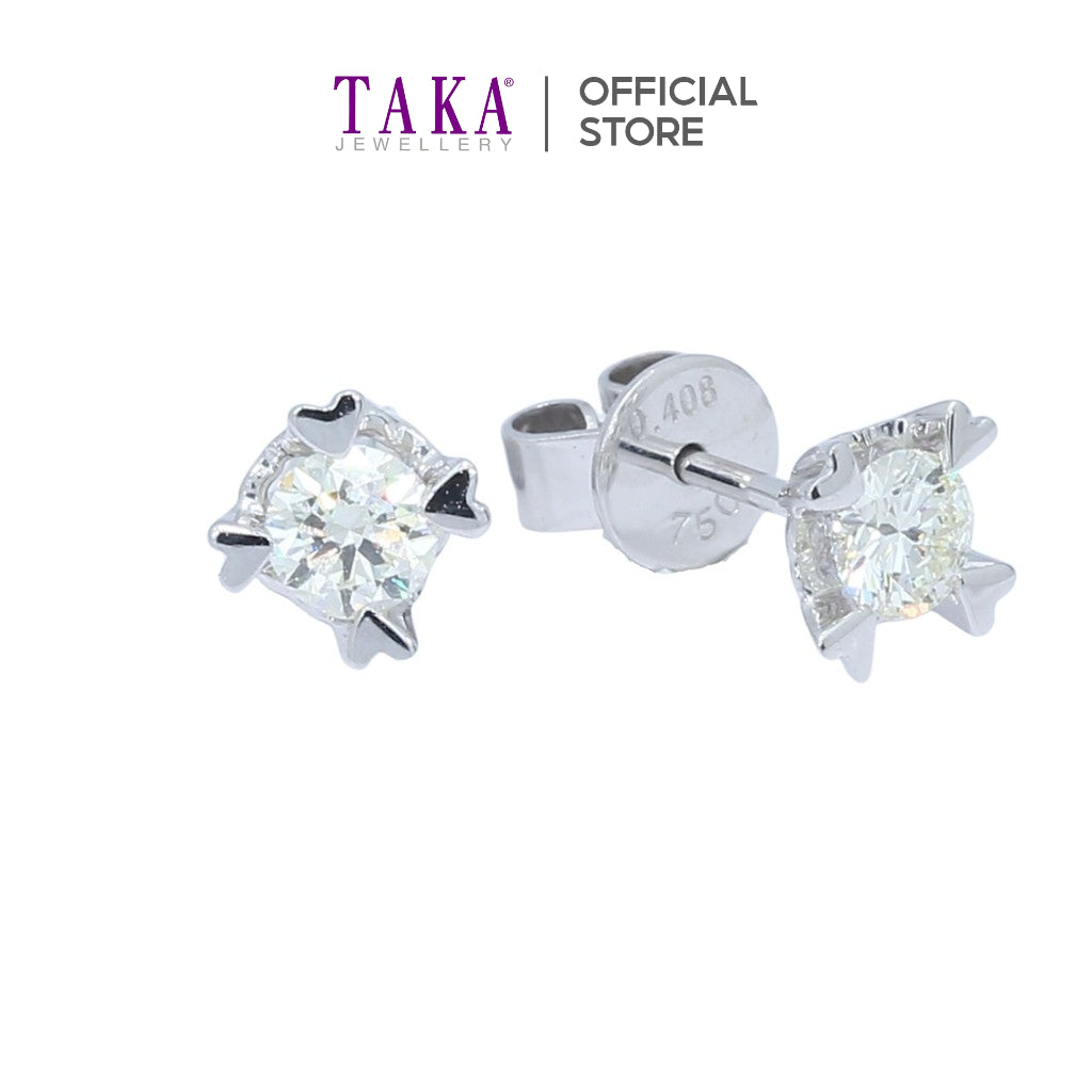 TAKA Jewellery Solitaire Diamond Earrings 18K